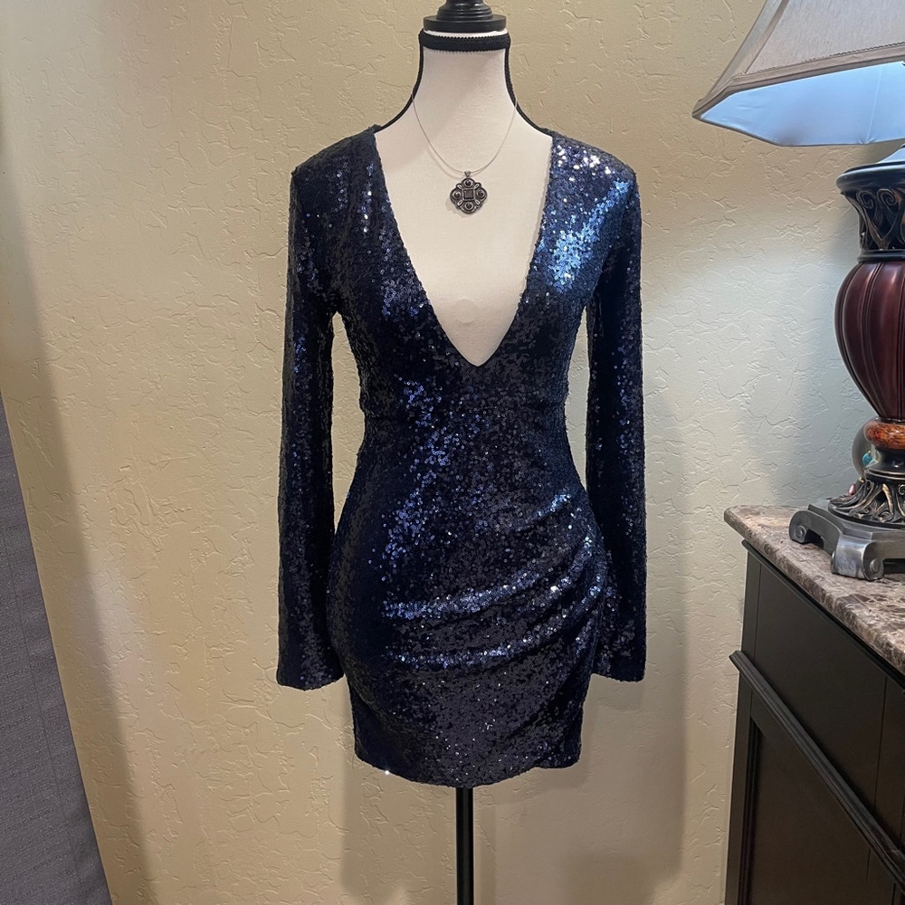 Lulus Women's Solstice Blue Mini Dress Size S